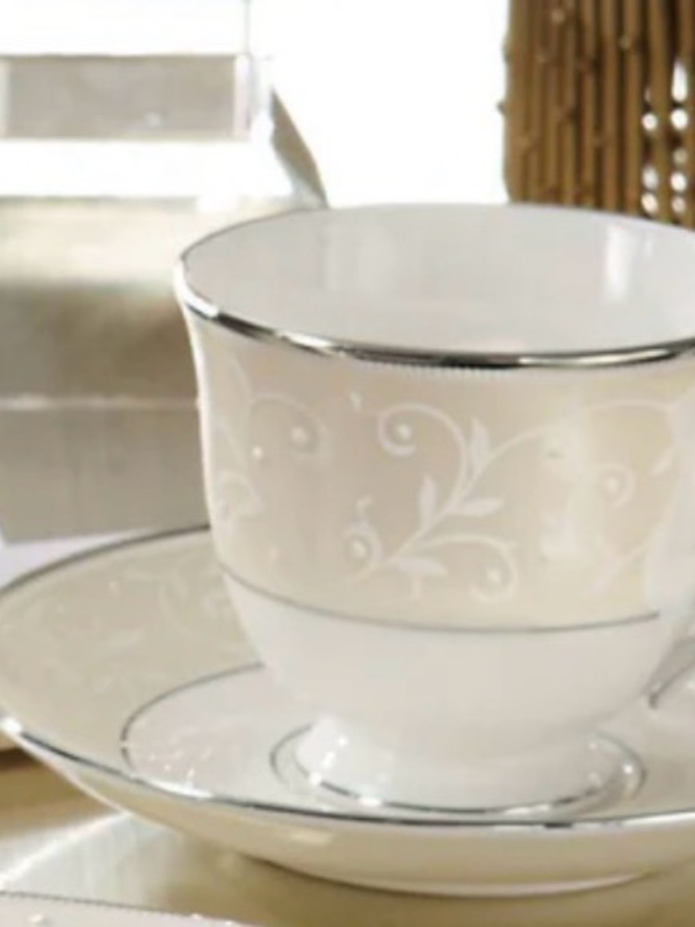 NWOT saucer and teacup Lenox “Opal Innocence”